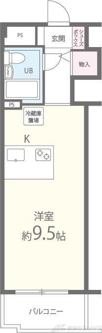 ホワイトプラザ(ワンルーム/3階)の間取り写真