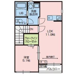 CALM HEIGHTS(1LDK/1階)の間取り写真