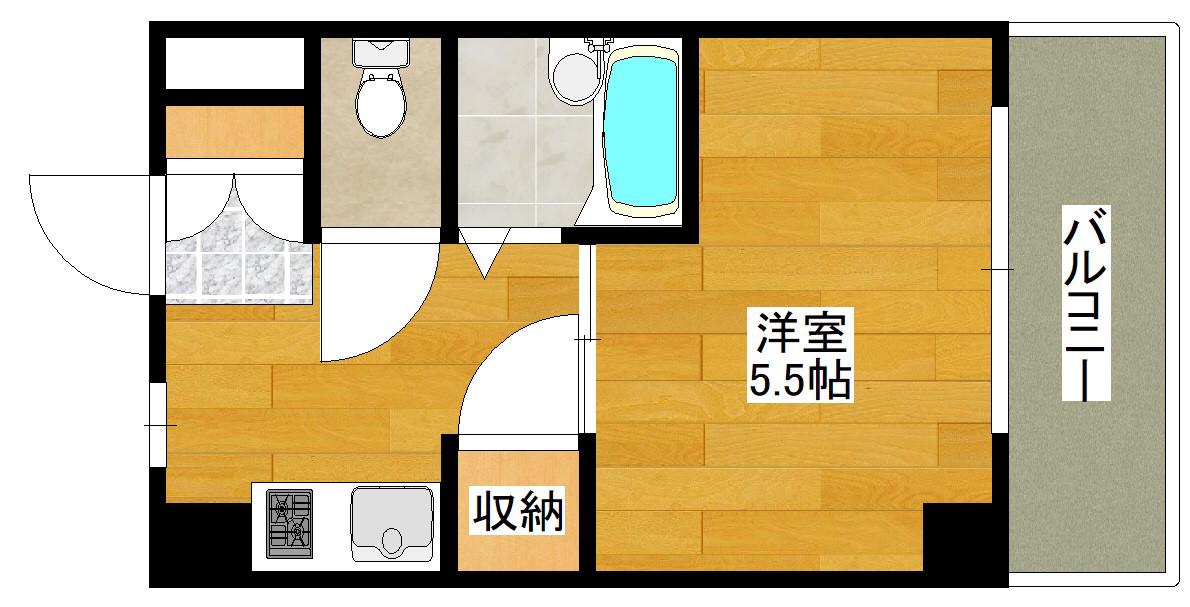 有馬パレス江坂(1K/5階)の間取り写真