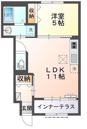 近鉄名古屋線 伏屋駅 徒歩4分 2階建 新築(1LDK/1階)の間取り写真