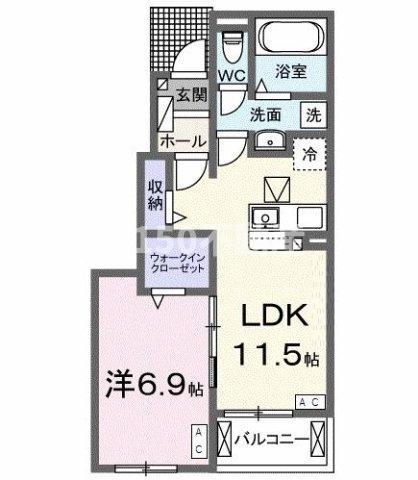 ソラニテラス(1LDK/1階)の間取り写真