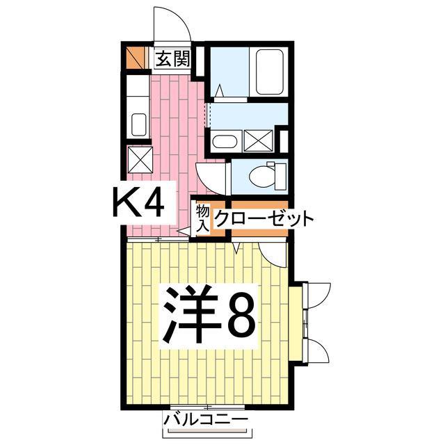 グランブルー(1K/2階)の間取り写真
