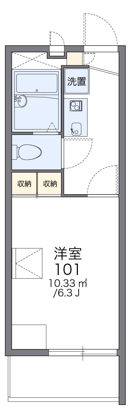 富士見台(1K/2階)の間取り写真