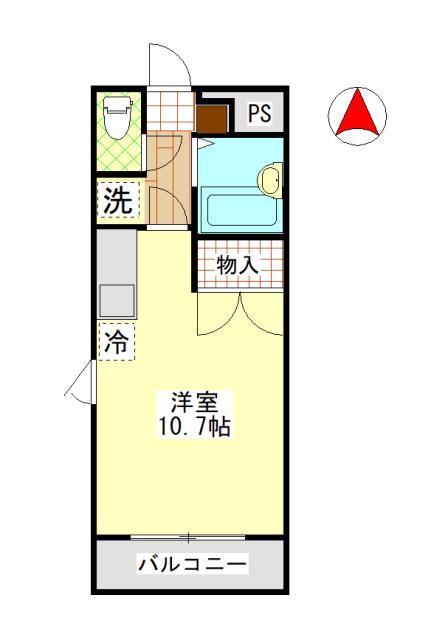 コンフォール(1K/2階)の間取り写真