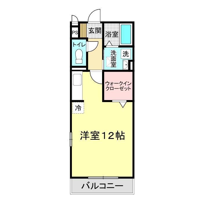 JR山陰本線 綾羅木駅 徒歩13分 2階建 築17年(ワンルーム/2階)の間取り写真