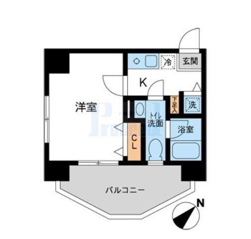 HF上石神井レジデンス(1K/5階)の間取り写真