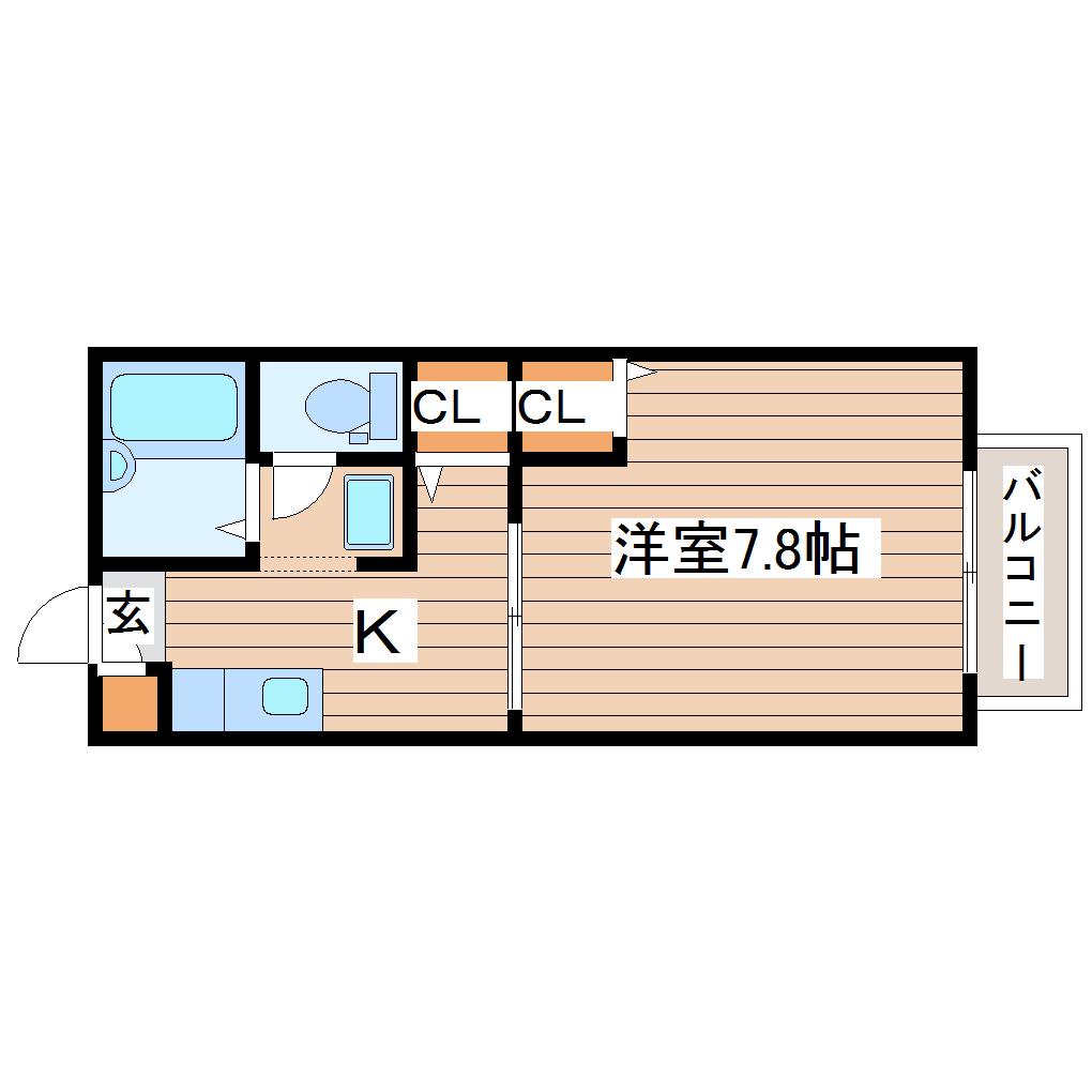 マンハイムIII(1K/1階)の間取り写真