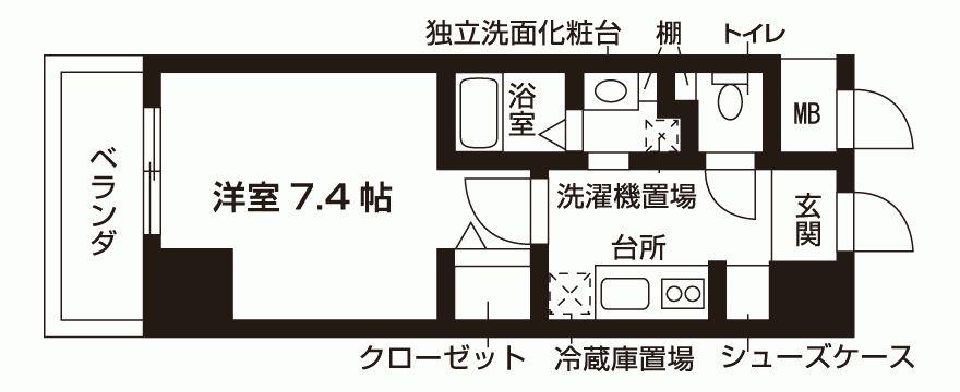 ビオス天王寺(1K/10階)の間取り写真