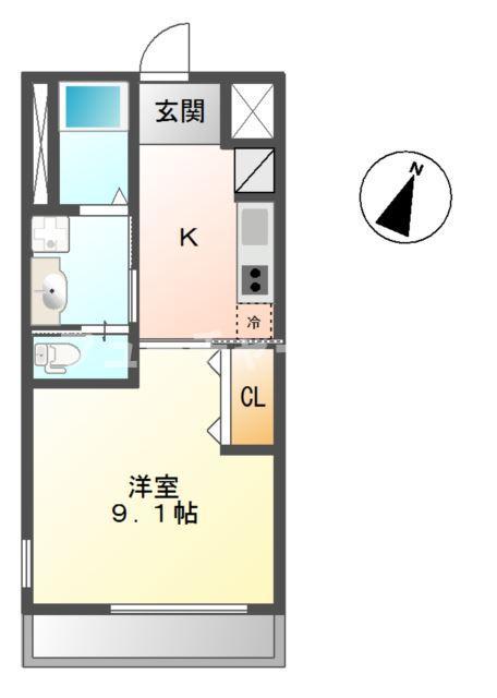 STORIA(1K/1階)の間取り写真