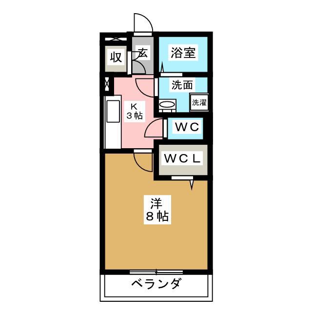 フジコーコ野田(1K/2階)の間取り写真