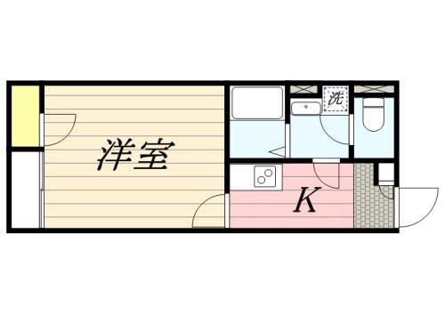 コーポニッコー(1K/2階)の間取り写真