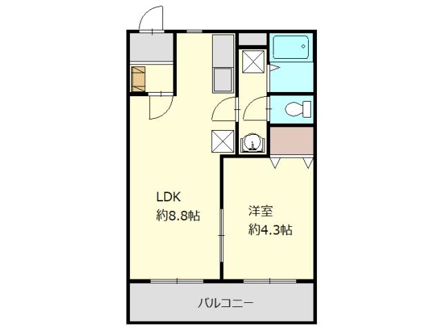 グランシェリー(1LDK/3階)の間取り写真