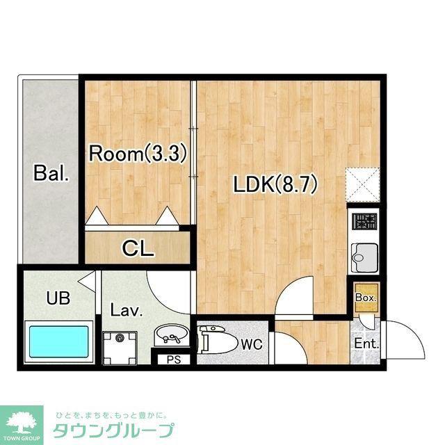 ジーメゾン加茂宮(1LDK/2階)の間取り写真
