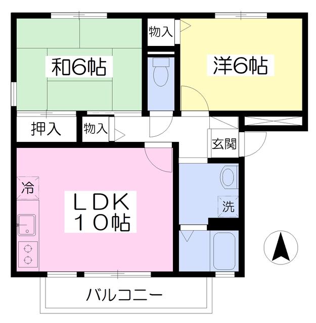 グレイスソシア・NA棟(2LDK/2階)の間取り写真