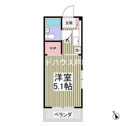 シャートール田口戸塚I棟(1K/3階)の間取り写真