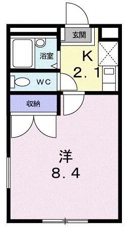 レガート オビキ(1K/1階)の間取り写真