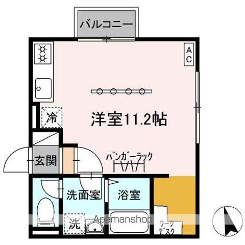 ラヴィータM(ワンルーム/2階)の間取り写真