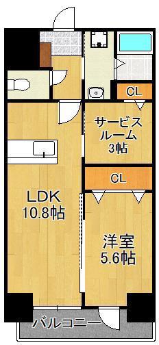 プレジデンスざ京(1SLDK/6階)の間取り写真