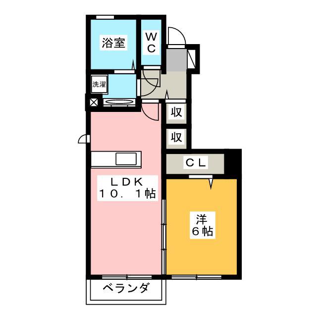 クレールシャンブルI(1LDK/1階)の間取り写真