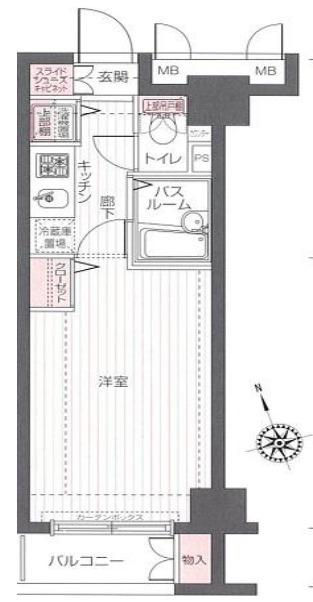 フェニックス五反田(1K/2階)の間取り写真