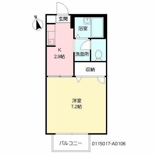 パークサイド久野 I(1K/1階)の間取り写真