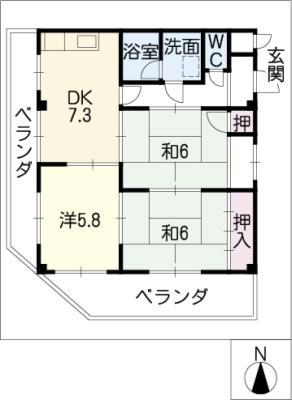 ケイアイビル(3DK/2階)の間取り写真