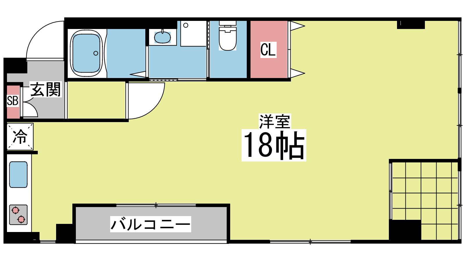 神ノ木植田マンション(ワンルーム/2階)の間取り写真