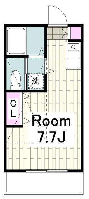 CASA金沢文庫(ワンルーム/1階)の間取り写真