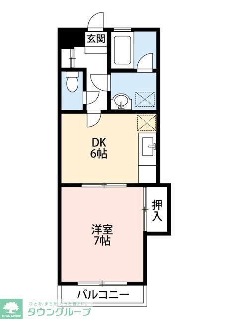 サニーフラット57(1DK/1階)の間取り写真