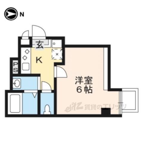 アクアフロント梅小路(1K/2階)の間取り写真
