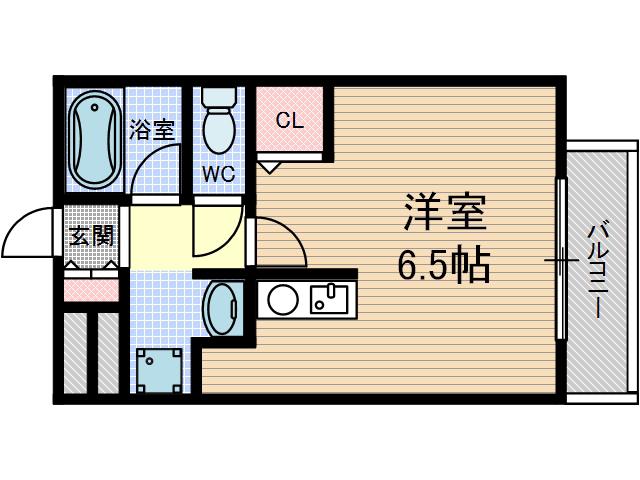 すうり庵(ワンルーム/2階)の間取り写真