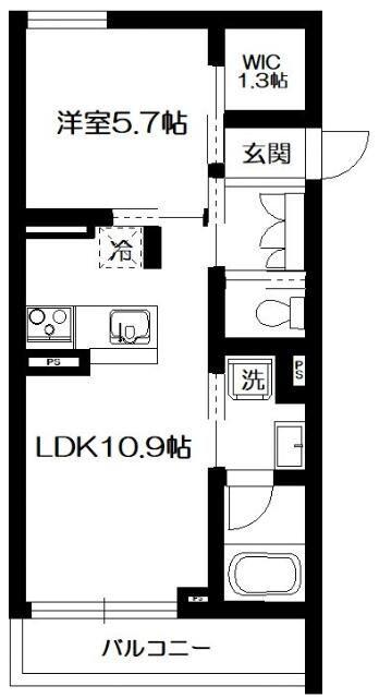 ヴィラデルソル(1LDK/2階)の間取り写真