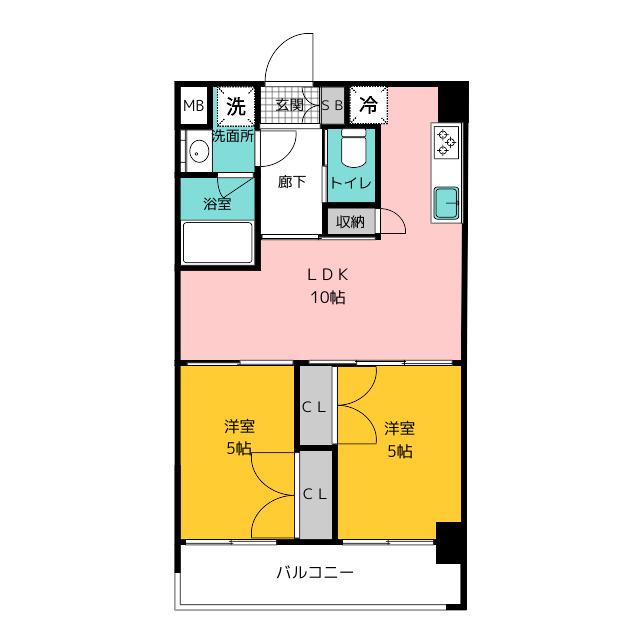 CLUB ORIENT BLD NO.88 MARINAGATE SU(2LDK/1階)の間取り写真