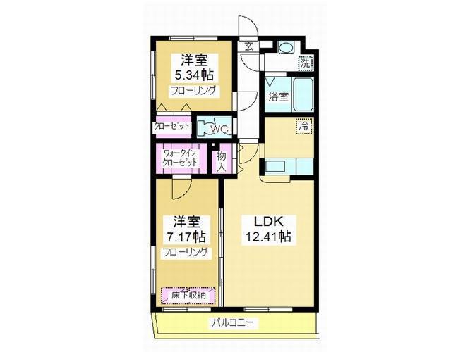 サン・ミケーレ(2LDK/6階)の間取り写真