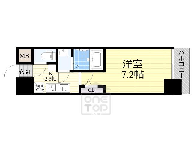 グランパシフィック庄内(1K/4階)の間取り写真