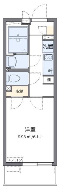 クレイノTMK(1K/1階)の間取り写真