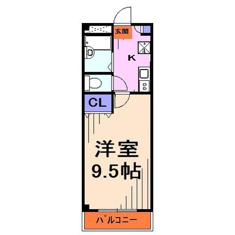 ベリーマンション(1K/1階)の間取り写真