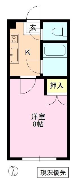 コーポビックワン(1K/2階)の間取り写真