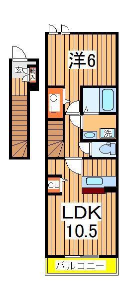 ソリヤ エスティ(1LDK/2階)の間取り写真