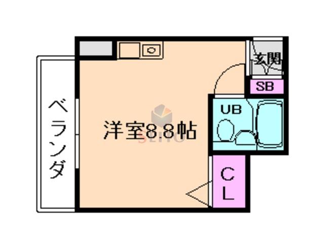 REBANGA十三アパートメント(ワンルーム/3階)の間取り写真