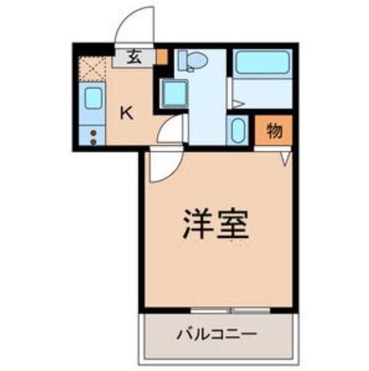 ハルホ・秦の杜・イースト(1K/1階)の間取り写真