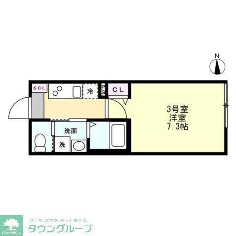 FELICE元住吉(1K/1階)の間取り写真