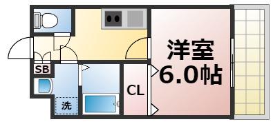 LAND GALAXY(1K/3階)の間取り写真