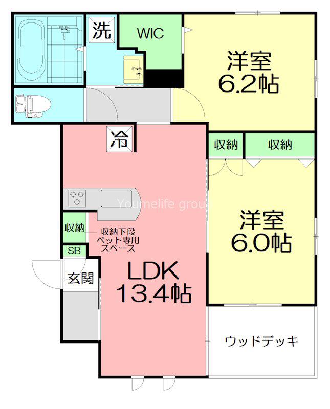 ARCE(2LDK/1階)の間取り写真