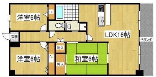 ブランチ913(3LDK/7階)の間取り写真