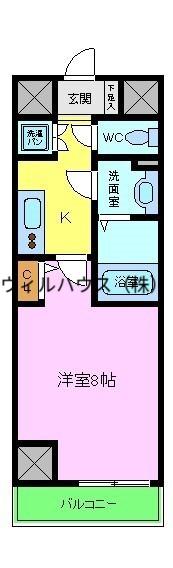 フォレストインサイド鳳(1K/3階)の間取り写真