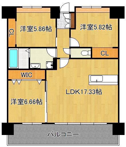 LEGEND高見(3LDK/8階)の間取り写真
