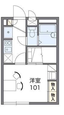 フォレストI(1K/2階)の間取り写真