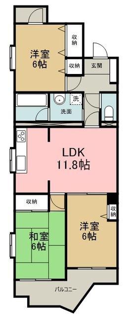 メゾン・ド・トロア(3LDK/5階)の間取り写真
