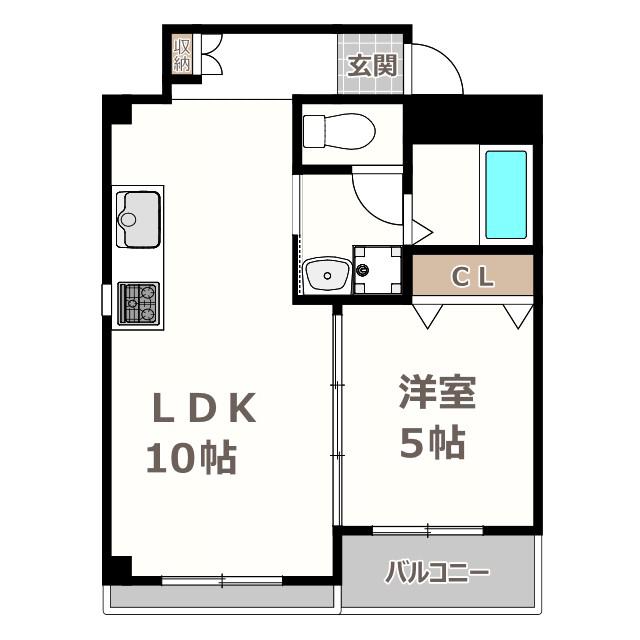 今川4-19-16(1LDK/1階)の間取り写真